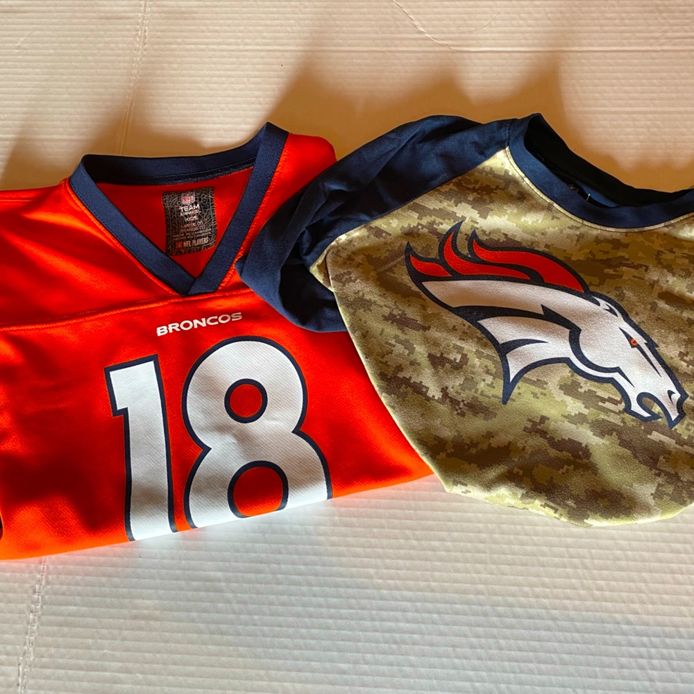 Youth  Denver Broncos Peyton Manning jersey and long sleeve Camo shirt Broncos